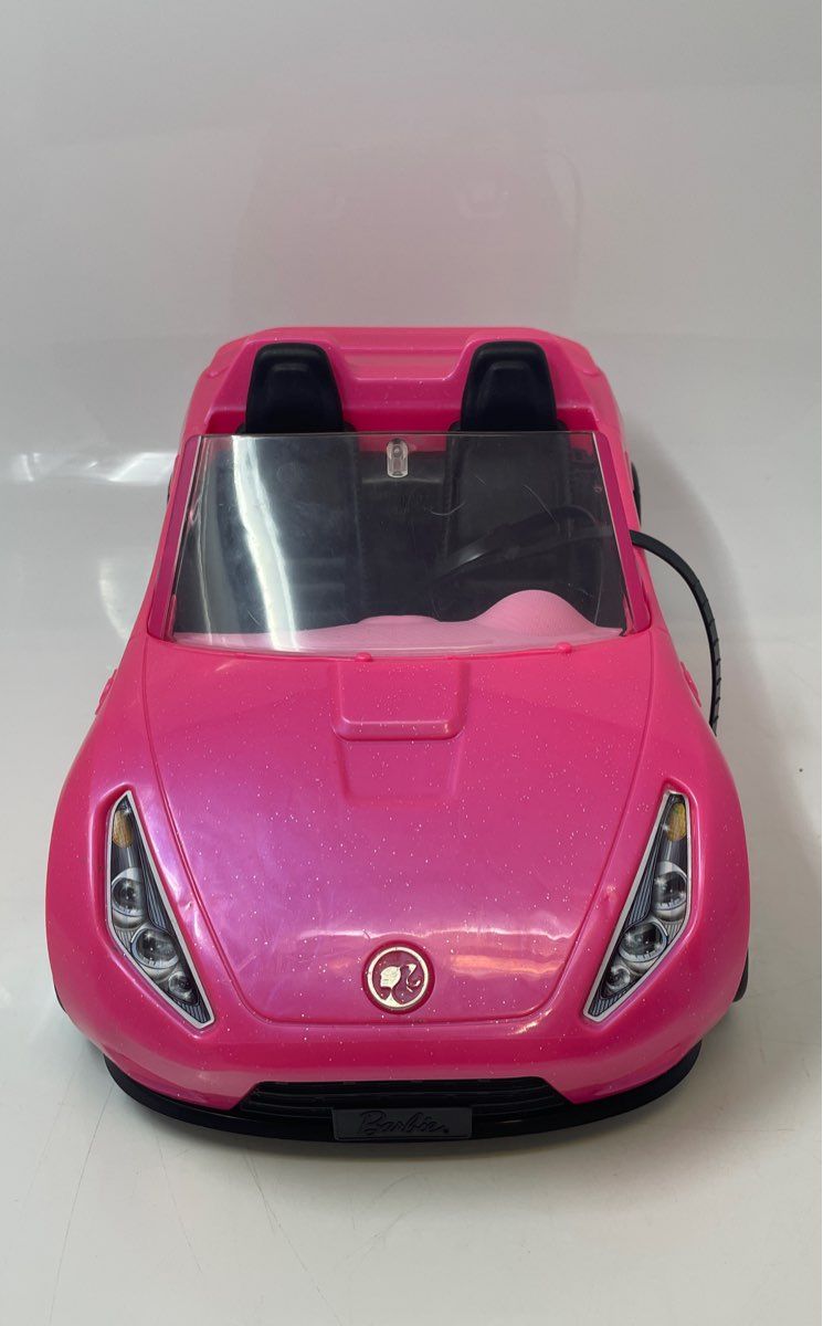 Mattel DVX59 Barbie Glam Pink Convertible Doll 2-Seats Push Car With Seat Belts