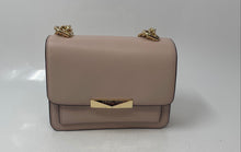 Load image into Gallery viewer, Michael Kors Womens Jade Pink Leather Chain Strap Flap Over Lined Crossbody Bag
