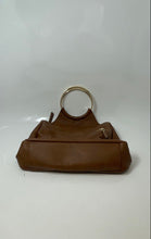 Load image into Gallery viewer, INC International Concepts Womens Brown Faux Leather Top Handle Handbag
