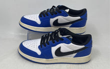 Load image into Gallery viewer, Nike Kids Air Jordan 1 Retro Low Blue White Lace-Up Sneaker Shoes Size 6Y
