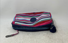Load image into Gallery viewer, Kipling Womens Multicolor Striped Inner Pockets Zipper Lined Cosmetic Makeup Bag
