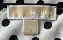 Load image into Gallery viewer, Michael Kors Womens White Black Short Sleeve Blouse Top Size Small
