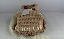 Load image into Gallery viewer, Beige Crochet Hooded Decorative Bow Moses Baby Carrying Basket
