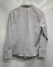 Load image into Gallery viewer, Mango Womens Black White Striped Long Sleeve Collared Button-Up Shirt Size M
