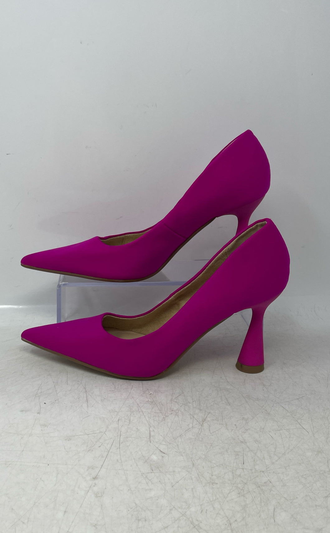 Blogger Womens Pink Pointed Toe Slip-On Spool Pump Heels Size EU 37