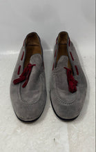 Load image into Gallery viewer, Wall + Water Mens Gray Suede Tassel Vero Cuoio Slip-On Loafer Shoes Size 10

