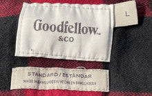 Load image into Gallery viewer, Goodfellow &amp; Co Mens Red Black Plaid Long Sleeve Button-Up Shirt Size L With Tag
