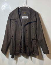 Load image into Gallery viewer, EA Collection Italy Style Womens Brown Long Sleeve Belted Suede Jacket No Size
