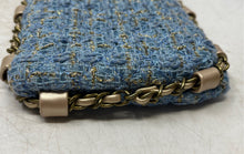 Load image into Gallery viewer, Montana West Womens Light Blue Tweed Chain Strap Phone Case Crossbody Bag
