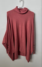 Load image into Gallery viewer, Alfani Womens Pink Long Sleeve Turtleneck Poncho Sweater Size Medium
