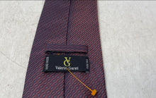 Load image into Gallery viewer, Valerio Garati Mens Dark Purple Blue Wave Striped Silk Adjustable Pointed Tie
