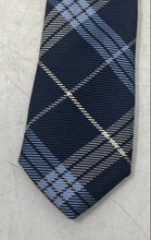 Load image into Gallery viewer, Alby Mens Blue Plaid Silk Adjustable Formal Pointed Tie One Size
