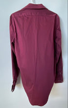 Load image into Gallery viewer, Calvin Klein Mens Dark Red Long Sleeve Non-Iron Slim Fit Dress Shirt Size M
