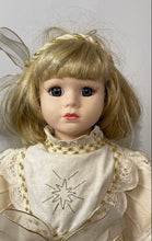 Load image into Gallery viewer, Beige Gold Wings Star Embroidery 16 Inch Angel Collector Porcelain Doll
