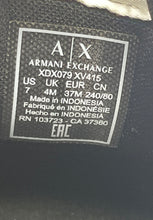 Load image into Gallery viewer, Armani Exchange Womens Black Leather Low Top Lace-Up Sneaker Shoes Size 7
