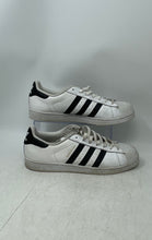 Load image into Gallery viewer, Adidas Mens Superstar C77124 White Black Leather Low Top Sneakers Shoes Size 10
