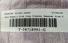 Load image into Gallery viewer, Zara Womens Pink Ribbed Knit Long Sleeve Cropped Cardigan Sweater Size Small
