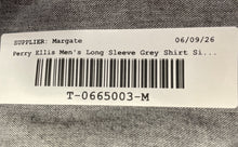 Load image into Gallery viewer, Perry Ellis Mens Gray Long Sleeve Collared Button-Up Shirt Size Large
