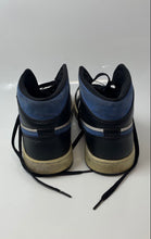 Load image into Gallery viewer, Nike Mens Air Jordan 1 554724-140 Black White Blue Basketball Shoes Size12.5
