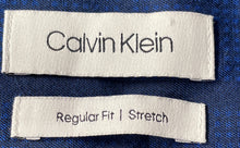 Load image into Gallery viewer, Calvin Klein Mens Blue Collared Regular Fit Stretch Dress Shirt Sz M 15.5 32/33
