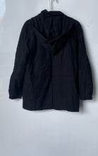 Load image into Gallery viewer, London Fog Womens Black Long Sleeve Full-Zip Hooded Windbreaker Jacket Size LP

