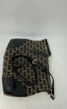 Load image into Gallery viewer, Michael Kors Womens Black Beige Monogram Print Zipper Crossbody Handbag
