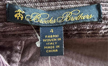 Load image into Gallery viewer, Brooks Brothers Womens Purple Corduroy Straight Leg Trouser Pants Size 4
