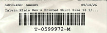 Load image into Gallery viewer, Calvin Klein Mens Gray Striped Print Long Sleeve Dress Shirt Size 15-15.5
