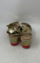 Load image into Gallery viewer, Aldo Womens Gold-Tone Open Toe Wedge Heel Platform Ankle Strap Sandals Size 8.5
