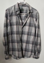 Load image into Gallery viewer, Armani Exchange Mens Gray Black Printed Long Sleeve Button-Up Shirt Size Small
