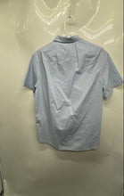Load image into Gallery viewer, Armani Exchange Mens Blue Check Short Sleeve Regular Fit Button-Up Shirt Size M

