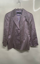Load image into Gallery viewer, Dana Buchman Womens Purple Textured Notch Lapel Three-Button Blazer Size 10
