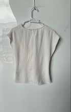 Load image into Gallery viewer, Zara Womens White Cap Sleeve Side Twisted Knot Faux Wrap Blouse Top Size M
