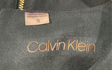 Load image into Gallery viewer, Calvin Klein Womens Green Short Sleeve Back Zip Sheath Dress Size 12
