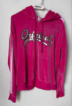 Load image into Gallery viewer, No Boundaries Girls Pink Striped Long Sleeve Graphic Pullover Hoodie Size XL
