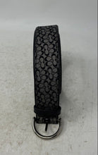Load image into Gallery viewer, Coach Mens Black Gray Signature Print Adjustable Dress Belt One Size
