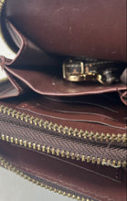 Load image into Gallery viewer, Wendy Keen Womens Brown Beige Monogram Faux Leather Phone Crossbody Purse
