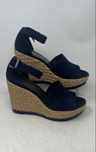 Load image into Gallery viewer, Stuart Weitzman Womens Sohogal Blue Beige Wedge Espadrille Sandals Size 10.5M
