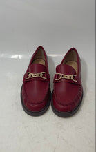 Load image into Gallery viewer, Loft Womens Burgundy Leather Slip-On Closed Toe Chain Loafer Shoes Size 6
