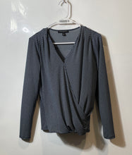 Load image into Gallery viewer, Banana Republic Womens Blue White Printed Long Sleeve Wrap Blouse Top Size XS
