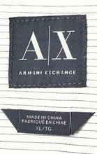 Load image into Gallery viewer, Armani Exchange Mens White Pinstripe Long Sleeve Snap Front Shirt Size XL
