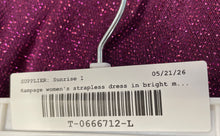 Load image into Gallery viewer, Rampage Womens Bright Magenta Metallic Strapless Ruched Maxi Dress Size Small

