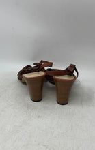 Load image into Gallery viewer, David Tate Womens Amarone Brown Wood Buckle Block Slingback Heels Size 9.5
