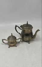 Load image into Gallery viewer, Lot Of 2 Pcs Silver Tone Mini Jar Home &amp; Kitchen Sugar Bowl &amp; Teapot
