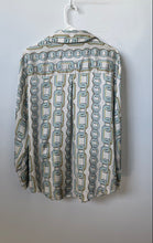 Load image into Gallery viewer, Zara Womens White Multicolor Chain Print Long Sleeve Button-Up Shirt Size L
