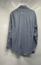 Load image into Gallery viewer, Calvin Klein Mens Gray Striped Slim Fit Stretch Long Sleeve Dress Shirt Size M
