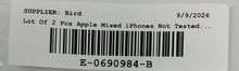 Load image into Gallery viewer, Lot Of 2 Pcs Apple iPhone Gray Silver Mixed Smartphones Not Tested For Parts
