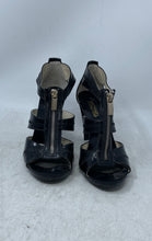 Load image into Gallery viewer, Michael Kors Womens Berkley Black Leather Open Toe T-Strap Heels Size 7M
