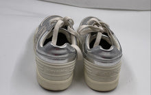 Load image into Gallery viewer, Authentic Tory Burch Womens Clover Court Silver-Tone Sneakers Shoes Size 6.5 M
