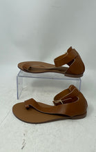 Load image into Gallery viewer, Simmi London Womens Gypsy Brown Leather Toe Loop Flat Ankle Strap Sandals Size 4
